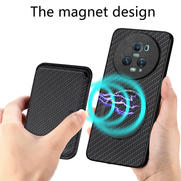 Carbon Fiber Leather Card Magsafe Magnetic Phone Case, For Honor Magic5 Pro, FOr vivo X70