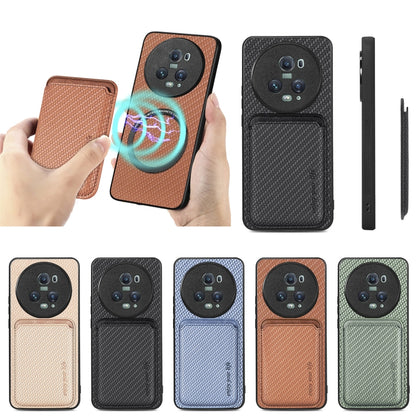 Carbon Fiber Leather Card Magsafe Magnetic Phone Case, For Honor Magic5 Pro, FOr vivo X70