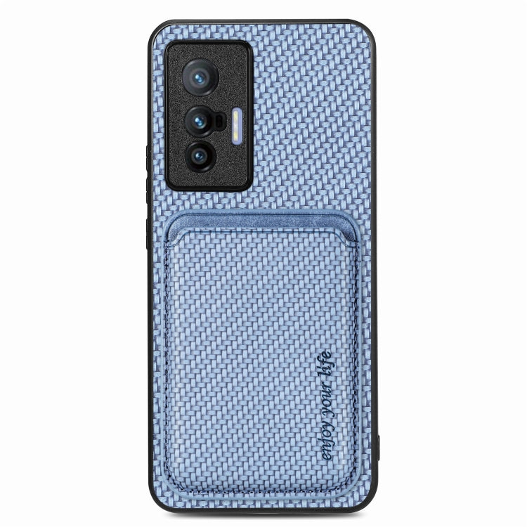 Carbon Fiber Leather Card Magsafe Magnetic Phone Case, For Honor Magic5 Pro, FOr vivo X70