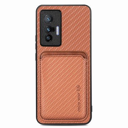 Carbon Fiber Leather Card Magsafe Magnetic Phone Case, For Honor Magic5 Pro, FOr vivo X70