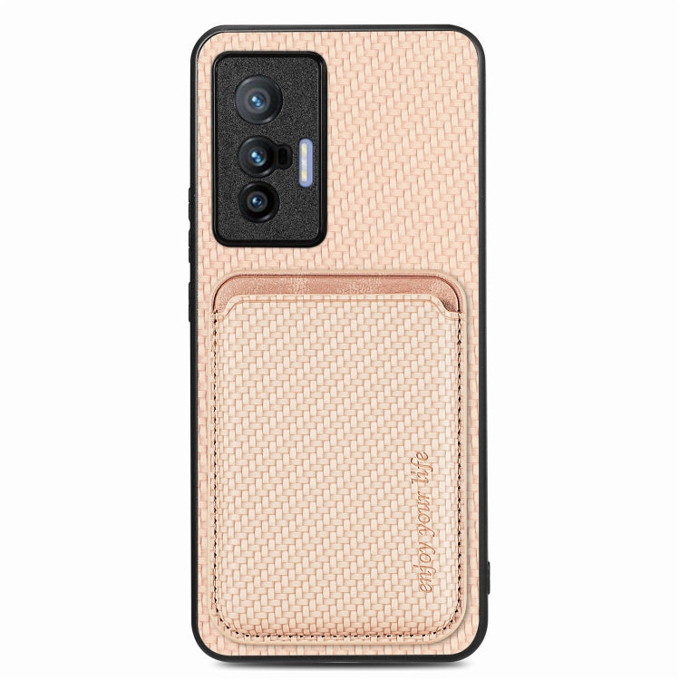 Carbon Fiber Leather Card Magsafe Magnetic Phone Case, For Honor Magic5 Pro, FOr vivo X70