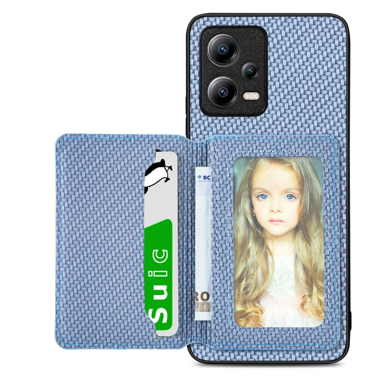 Carbon Fiber Magnetic Card Bag Phone Case, For Xiaomi Poco X5, For Xiaomi Redmi Note 10 5G, For Xiaomi Redmi Note 12 5G Global, For OPPO A74 5G