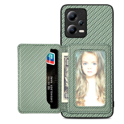 Carbon Fiber Magnetic Card Bag Phone Case, For Xiaomi Poco X5, For Xiaomi Redmi Note 10 5G, For Xiaomi Redmi Note 12 5G Global, For OPPO A74 5G