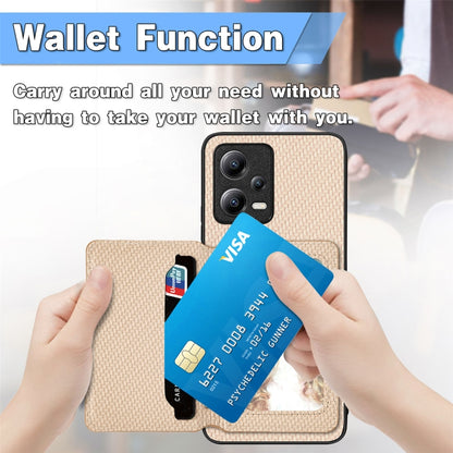 Carbon Fiber Magnetic Card Bag Phone Case, For Xiaomi Poco X5, For Xiaomi Redmi Note 10 5G, For Xiaomi Redmi Note 12 5G Global, For OPPO A74 5G