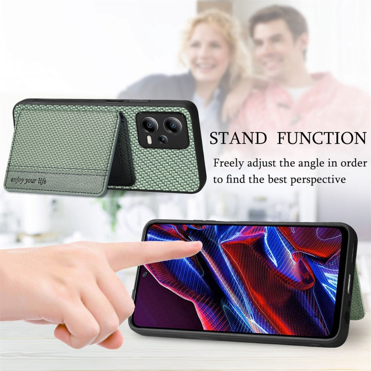 Carbon Fiber Magnetic Card Bag Phone Case, For Xiaomi Poco X5, For Xiaomi Redmi Note 10 5G, For Xiaomi Redmi Note 12 5G Global, For OPPO A74 5G