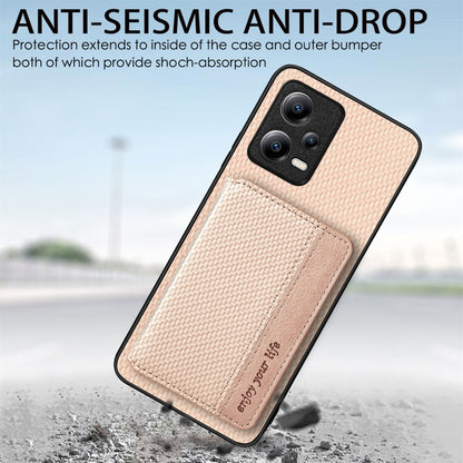 Carbon Fiber Magnetic Card Bag Phone Case, For Xiaomi Poco X5, For Xiaomi Redmi Note 10 5G, For Xiaomi Redmi Note 12 5G Global, For OPPO A74 5G