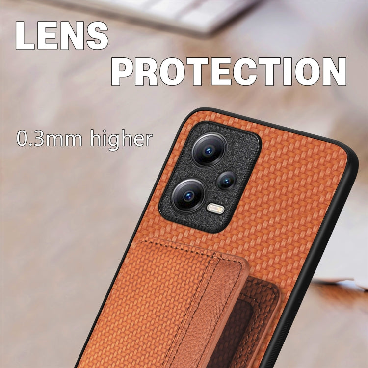 Carbon Fiber Magnetic Card Bag Phone Case, For Xiaomi Poco X5, For Xiaomi Redmi Note 10 5G, For Xiaomi Redmi Note 12 5G Global, For OPPO A74 5G