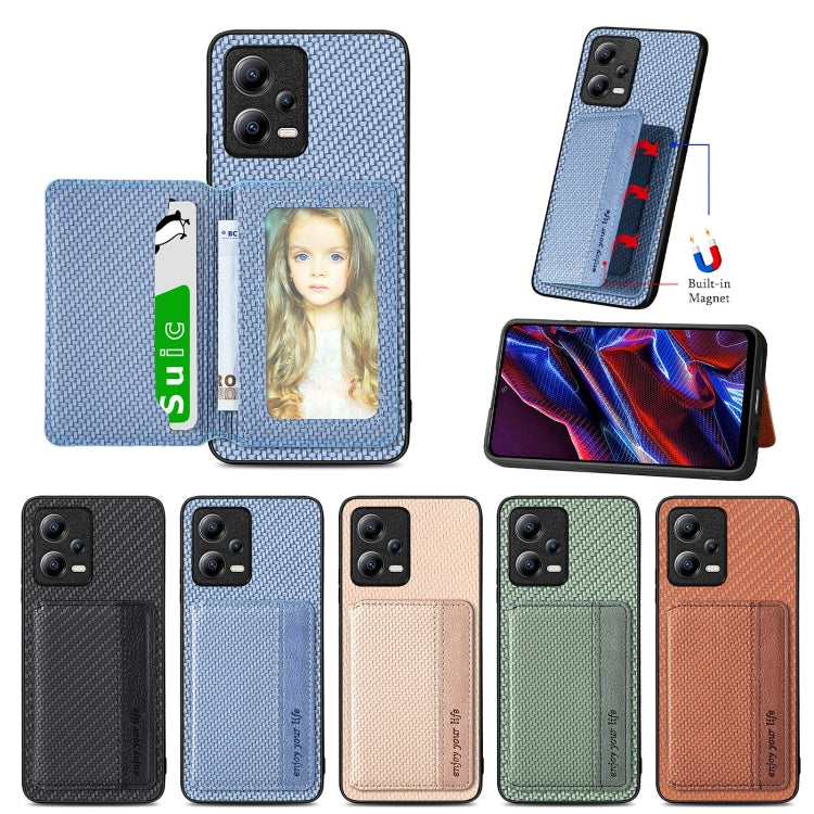 Carbon Fiber Magnetic Card Bag Phone Case, For Xiaomi Poco X5, For Xiaomi Redmi Note 10 5G, For Xiaomi Redmi Note 12 5G Global, For OPPO A74 5G