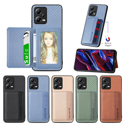 Carbon Fiber Magnetic Card Bag Phone Case, For Xiaomi Poco X5, For Xiaomi Redmi Note 10 5G, For Xiaomi Redmi Note 12 5G Global, For OPPO A74 5G