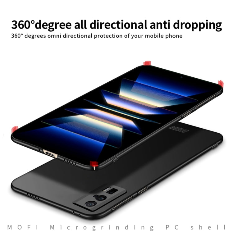 Frosted black PC phone case with camera cutout and raised screen-edge protection