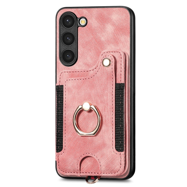 Retro Skin-feel Ring Multi-card Wallet Phone Case, For Samsung Galaxy S23+ 5G, For Samsung Galaxy S23 Ultra 5G, For Samsung Galaxy S22+ 5G, For Samsung Galaxy S22 Ultra 5G, For Samsung Galaxy S21 5G, For Samsung Galaxy S21+ 5G                          ...