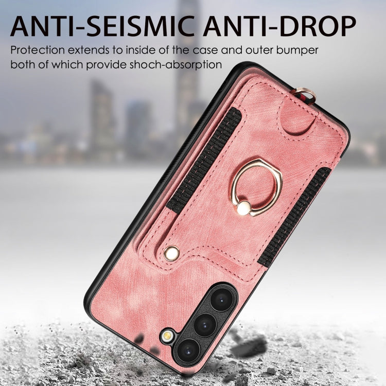 Retro Skin-feel Ring Multi-card Wallet Phone Case, For Samsung Galaxy S23+ 5G, For Samsung Galaxy S23 Ultra 5G, For Samsung Galaxy S22+ 5G, For Samsung Galaxy S22 Ultra 5G, For Samsung Galaxy S21 5G, For Samsung Galaxy S21+ 5G                          ...