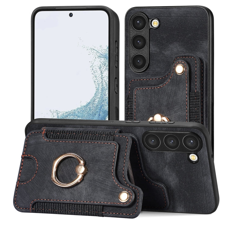 Retro Skin-feel Ring Multi-card Wallet Phone Case, For Samsung Galaxy S23+ 5G, For Samsung Galaxy S23 Ultra 5G, For Samsung Galaxy S22+ 5G, For Samsung Galaxy S22 Ultra 5G, For Samsung Galaxy S21 5G, For Samsung Galaxy S21+ 5G                          ...
