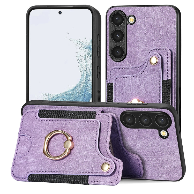 Retro Skin-feel Ring Multi-card Wallet Phone Case, For Samsung Galaxy S23+ 5G, For Samsung Galaxy S23 Ultra 5G, For Samsung Galaxy S22+ 5G, For Samsung Galaxy S22 Ultra 5G, For Samsung Galaxy S21 5G, For Samsung Galaxy S21+ 5G                          ...