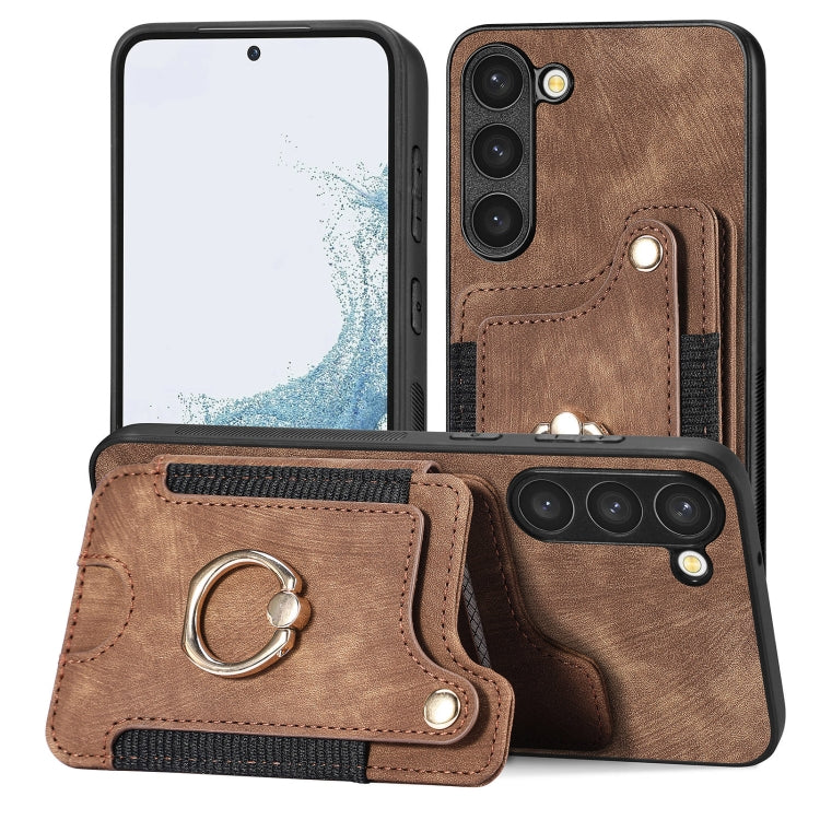 Retro Skin-feel Ring Multi-card Wallet Phone Case, For Samsung Galaxy S23+ 5G, For Samsung Galaxy S23 Ultra 5G, For Samsung Galaxy S22+ 5G, For Samsung Galaxy S22 Ultra 5G, For Samsung Galaxy S21 5G, For Samsung Galaxy S21+ 5G                          ...