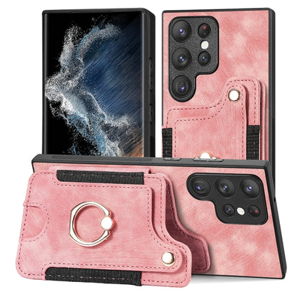 Retro Skin-feel Ring Multi-card Wallet Phone Case, For Samsung Galaxy S23+ 5G, For Samsung Galaxy S23 Ultra 5G, For Samsung Galaxy S22+ 5G, For Samsung Galaxy S22 Ultra 5G, For Samsung Galaxy S21 5G, For Samsung Galaxy S21+ 5G                          ...