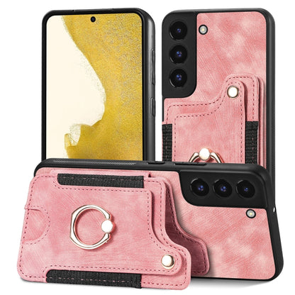 Retro Skin-feel Ring Multi-card Wallet Phone Case, For Samsung Galaxy S23+ 5G, For Samsung Galaxy S23 Ultra 5G, For Samsung Galaxy S22+ 5G, For Samsung Galaxy S22 Ultra 5G, For Samsung Galaxy S21 5G, For Samsung Galaxy S21+ 5G                          ...