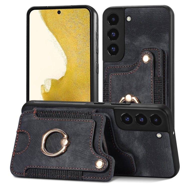 Retro Skin-feel Ring Multi-card Wallet Phone Case, For Samsung Galaxy S23+ 5G, For Samsung Galaxy S23 Ultra 5G, For Samsung Galaxy S22+ 5G, For Samsung Galaxy S22 Ultra 5G, For Samsung Galaxy S21 5G, For Samsung Galaxy S21+ 5G                          ...