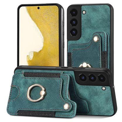 Retro Skin-feel Ring Multi-card Wallet Phone Case, For Samsung Galaxy S23+ 5G, For Samsung Galaxy S23 Ultra 5G, For Samsung Galaxy S22+ 5G, For Samsung Galaxy S22 Ultra 5G, For Samsung Galaxy S21 5G, For Samsung Galaxy S21+ 5G                          ...