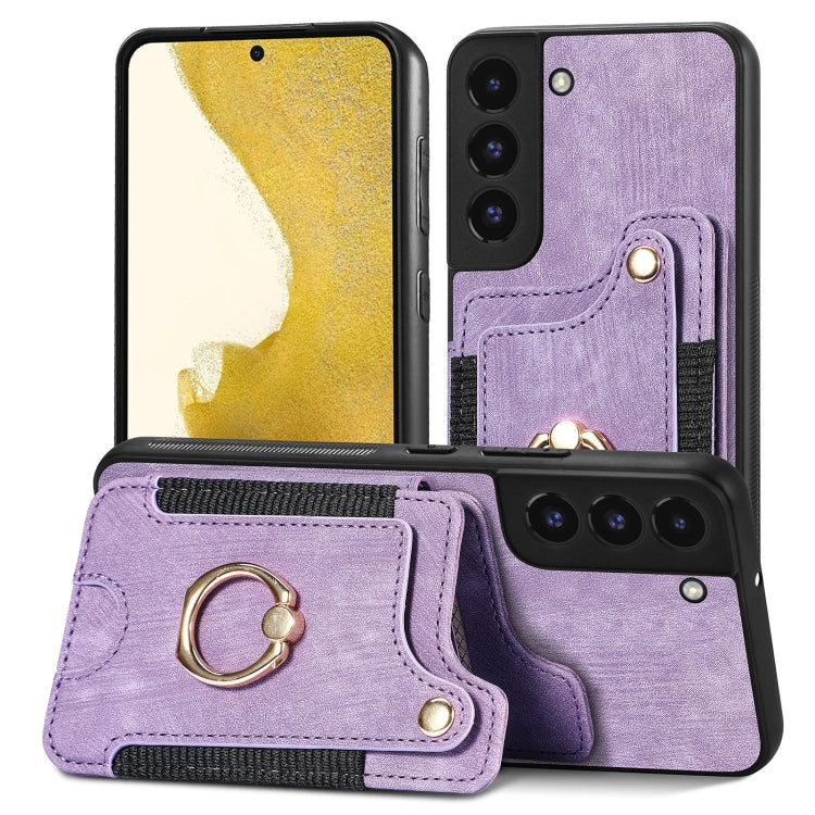 Retro Skin-feel Ring Multi-card Wallet Phone Case, For Samsung Galaxy S23+ 5G, For Samsung Galaxy S23 Ultra 5G, For Samsung Galaxy S22+ 5G, For Samsung Galaxy S22 Ultra 5G, For Samsung Galaxy S21 5G, For Samsung Galaxy S21+ 5G                          ...