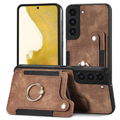 Retro Skin-feel Ring Multi-card Wallet Phone Case, For Samsung Galaxy S23+ 5G, For Samsung Galaxy S23 Ultra 5G, For Samsung Galaxy S22+ 5G, For Samsung Galaxy S22 Ultra 5G, For Samsung Galaxy S21 5G, For Samsung Galaxy S21+ 5G                          ...