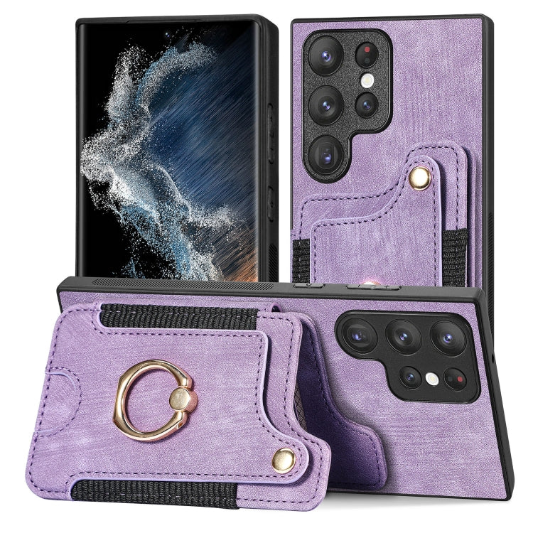 Retro Skin-feel Ring Multi-card Wallet Phone Case, For Samsung Galaxy S23+ 5G, For Samsung Galaxy S23 Ultra 5G, For Samsung Galaxy S22+ 5G, For Samsung Galaxy S22 Ultra 5G, For Samsung Galaxy S21 5G, For Samsung Galaxy S21+ 5G                          ...
