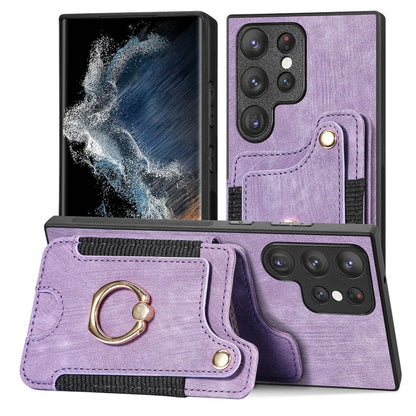 Retro Skin-feel Ring Multi-card Wallet Phone Case, For Samsung Galaxy S23+ 5G, For Samsung Galaxy S23 Ultra 5G, For Samsung Galaxy S22+ 5G, For Samsung Galaxy S22 Ultra 5G, For Samsung Galaxy S21 5G, For Samsung Galaxy S21+ 5G                          ...