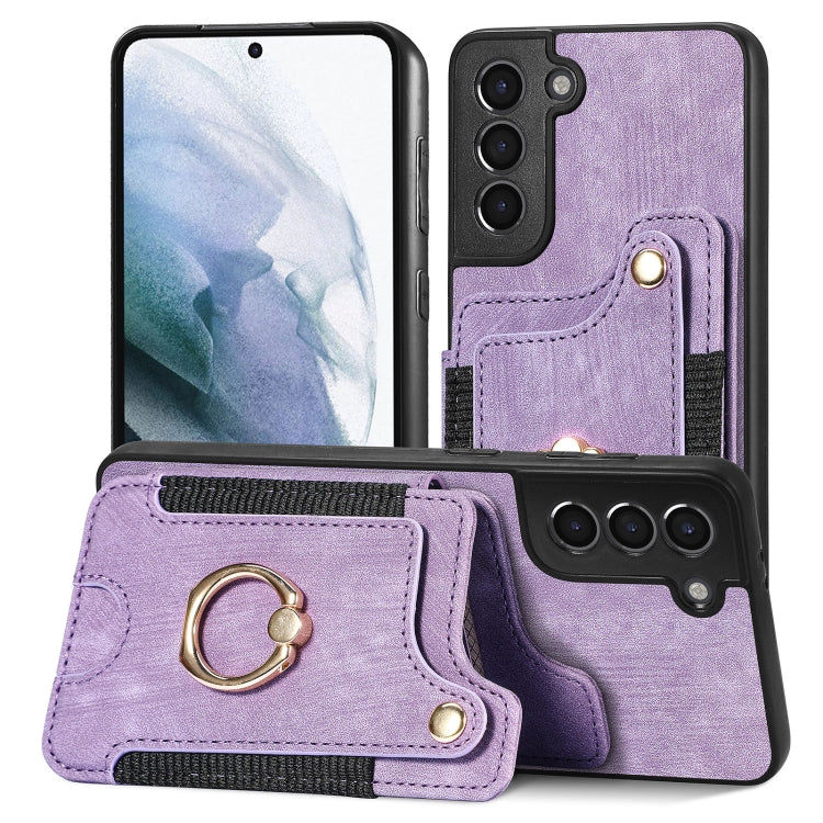 Retro Skin-feel Ring Multi-card Wallet Phone Case, For Samsung Galaxy S23+ 5G, For Samsung Galaxy S23 Ultra 5G, For Samsung Galaxy S22+ 5G, For Samsung Galaxy S22 Ultra 5G, For Samsung Galaxy S21 5G, For Samsung Galaxy S21+ 5G                          ...