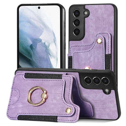 Retro Skin-feel Ring Multi-card Wallet Phone Case, For Samsung Galaxy S23+ 5G, For Samsung Galaxy S23 Ultra 5G, For Samsung Galaxy S22+ 5G, For Samsung Galaxy S22 Ultra 5G, For Samsung Galaxy S21 5G, For Samsung Galaxy S21+ 5G                          ...