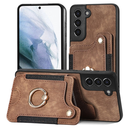 Retro Skin-feel Ring Multi-card Wallet Phone Case, For Samsung Galaxy S23+ 5G, For Samsung Galaxy S23 Ultra 5G, For Samsung Galaxy S22+ 5G, For Samsung Galaxy S22 Ultra 5G, For Samsung Galaxy S21 5G, For Samsung Galaxy S21+ 5G                          ...