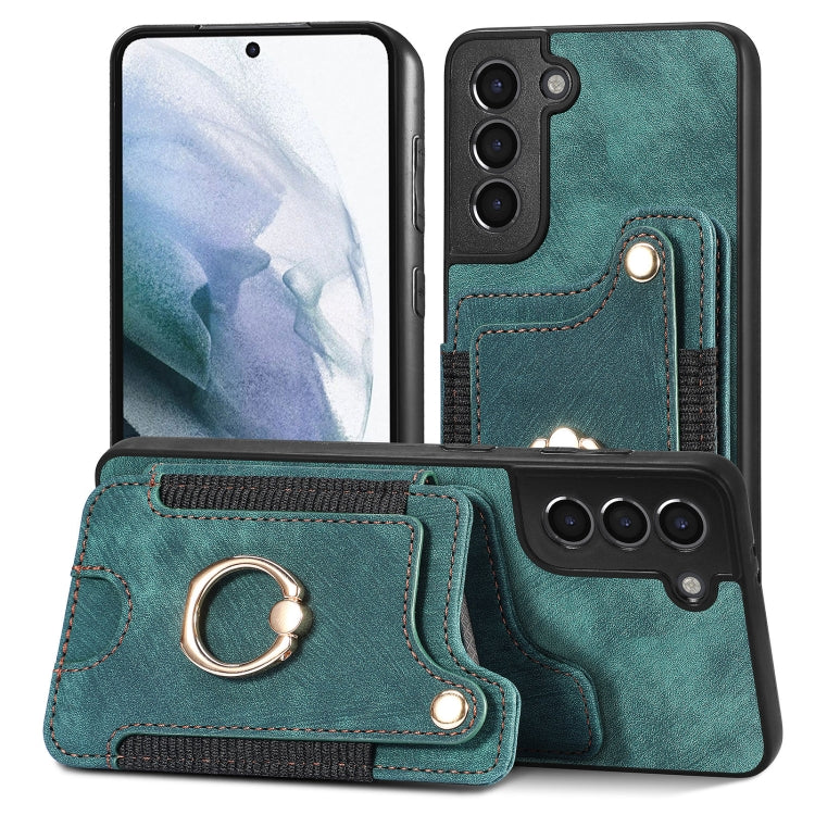 Retro Skin-feel Ring Multi-card Wallet Phone Case, For Samsung Galaxy S23+ 5G, For Samsung Galaxy S23 Ultra 5G, For Samsung Galaxy S22+ 5G, For Samsung Galaxy S22 Ultra 5G, For Samsung Galaxy S21 5G, For Samsung Galaxy S21+ 5G                          ...