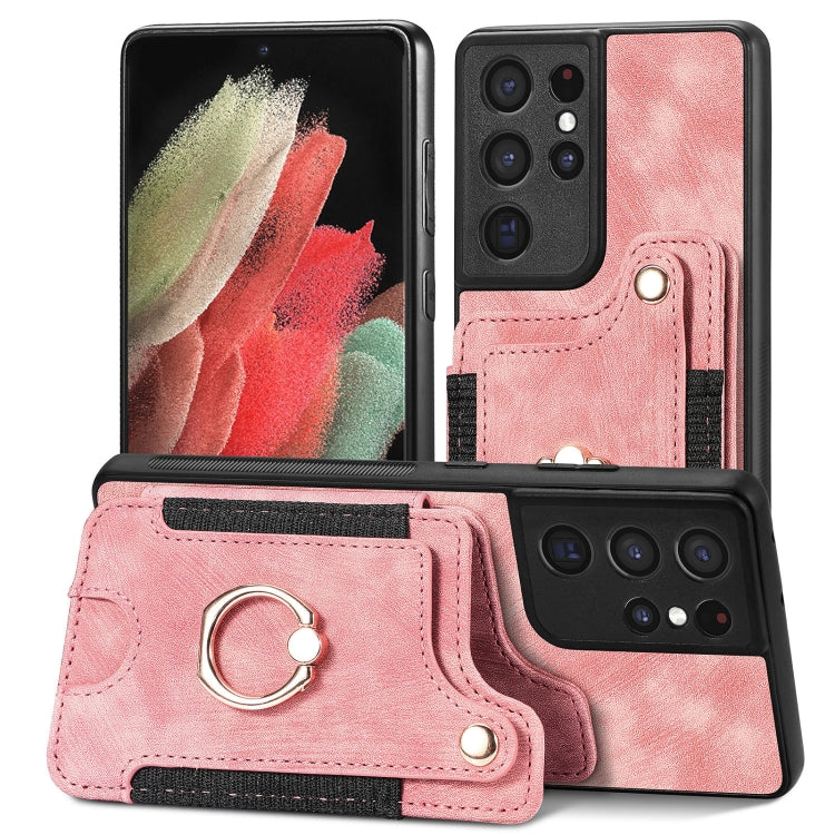 Retro Skin-feel Ring Multi-card Wallet Phone Case, For Samsung Galaxy S23+ 5G, For Samsung Galaxy S23 Ultra 5G, For Samsung Galaxy S22+ 5G, For Samsung Galaxy S22 Ultra 5G, For Samsung Galaxy S21 5G, For Samsung Galaxy S21+ 5G                          ...