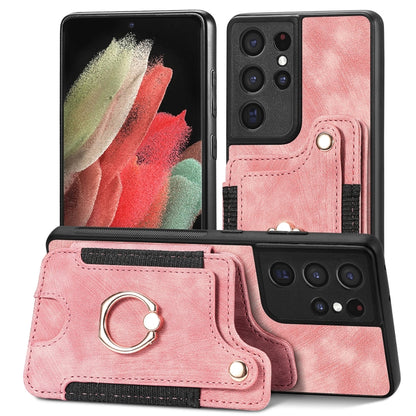 Retro Skin-feel Ring Multi-card Wallet Phone Case, For Samsung Galaxy S23+ 5G, For Samsung Galaxy S23 Ultra 5G, For Samsung Galaxy S22+ 5G, For Samsung Galaxy S22 Ultra 5G, For Samsung Galaxy S21 5G, For Samsung Galaxy S21+ 5G                          ...