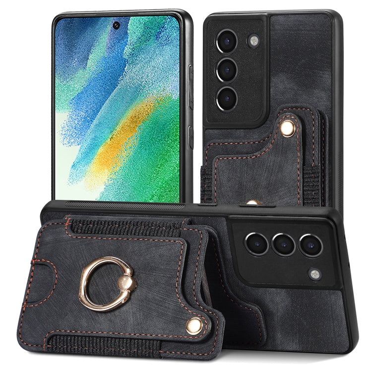 Retro Skin-feel Ring Multi-card Wallet Phone Case, For Samsung Galaxy S23+ 5G, For Samsung Galaxy S23 Ultra 5G, For Samsung Galaxy S22+ 5G, For Samsung Galaxy S22 Ultra 5G, For Samsung Galaxy S21 5G, For Samsung Galaxy S21+ 5G                          ...