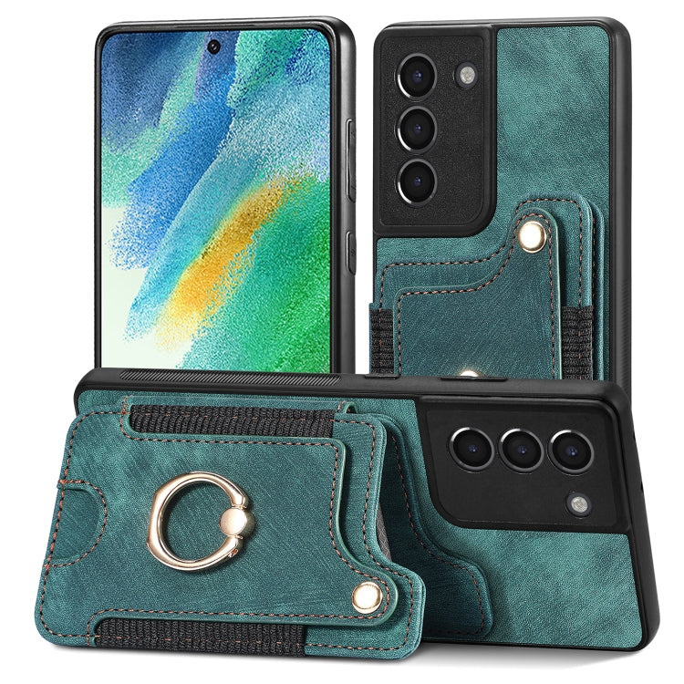 Retro Skin-feel Ring Multi-card Wallet Phone Case, For Samsung Galaxy S23+ 5G, For Samsung Galaxy S23 Ultra 5G, For Samsung Galaxy S22+ 5G, For Samsung Galaxy S22 Ultra 5G, For Samsung Galaxy S21 5G, For Samsung Galaxy S21+ 5G                          ...