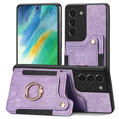 Retro Skin-feel Ring Multi-card Wallet Phone Case, For Samsung Galaxy S23+ 5G, For Samsung Galaxy S23 Ultra 5G, For Samsung Galaxy S22+ 5G, For Samsung Galaxy S22 Ultra 5G, For Samsung Galaxy S21 5G, For Samsung Galaxy S21+ 5G                          ...
