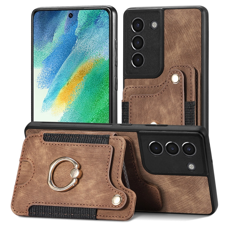 Retro Skin-feel Ring Multi-card Wallet Phone Case, For Samsung Galaxy S23+ 5G, For Samsung Galaxy S23 Ultra 5G, For Samsung Galaxy S22+ 5G, For Samsung Galaxy S22 Ultra 5G, For Samsung Galaxy S21 5G, For Samsung Galaxy S21+ 5G                          ...