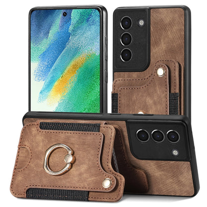 Retro Skin-feel Ring Multi-card Wallet Phone Case, For Samsung Galaxy S23+ 5G, For Samsung Galaxy S23 Ultra 5G, For Samsung Galaxy S22+ 5G, For Samsung Galaxy S22 Ultra 5G, For Samsung Galaxy S21 5G, For Samsung Galaxy S21+ 5G                          ...