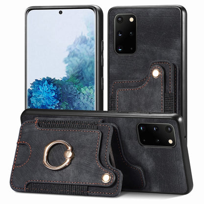 Retro Skin-feel Ring Multi-card Wallet Phone Case, For Samsung Galaxy S23+ 5G, For Samsung Galaxy S23 Ultra 5G, For Samsung Galaxy S22+ 5G, For Samsung Galaxy S22 Ultra 5G, For Samsung Galaxy S21 5G, For Samsung Galaxy S21+ 5G                          ...