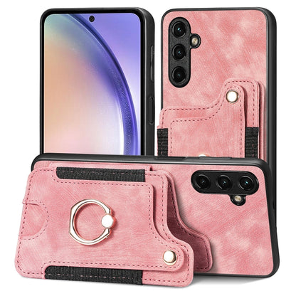 Retro Skin-feel Ring Multi-card Wallet Phone Case, For Samsung Galaxy S23+ 5G, For Samsung Galaxy S23 Ultra 5G, For Samsung Galaxy S22+ 5G, For Samsung Galaxy S22 Ultra 5G, For Samsung Galaxy S21 5G, For Samsung Galaxy S21+ 5G                          ...