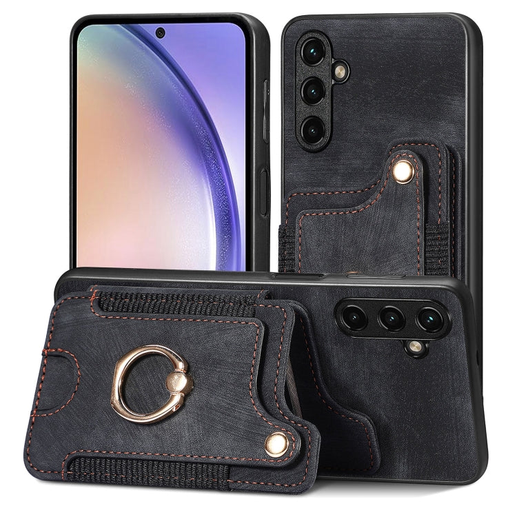 Retro Skin-feel Ring Multi-card Wallet Phone Case, For Samsung Galaxy S23+ 5G, For Samsung Galaxy S23 Ultra 5G, For Samsung Galaxy S22+ 5G, For Samsung Galaxy S22 Ultra 5G, For Samsung Galaxy S21 5G, For Samsung Galaxy S21+ 5G                          ...