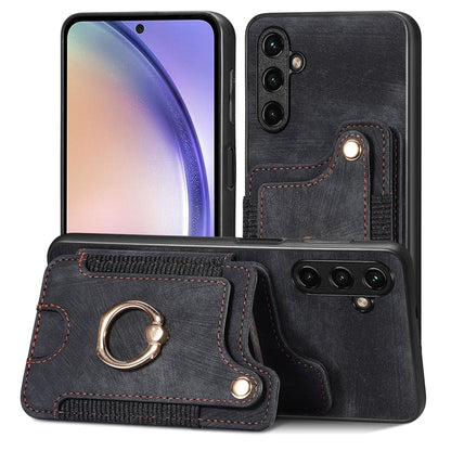 Retro Skin-feel Ring Multi-card Wallet Phone Case, For Samsung Galaxy S23+ 5G, For Samsung Galaxy S23 Ultra 5G, For Samsung Galaxy S22+ 5G, For Samsung Galaxy S22 Ultra 5G, For Samsung Galaxy S21 5G, For Samsung Galaxy S21+ 5G                          ...