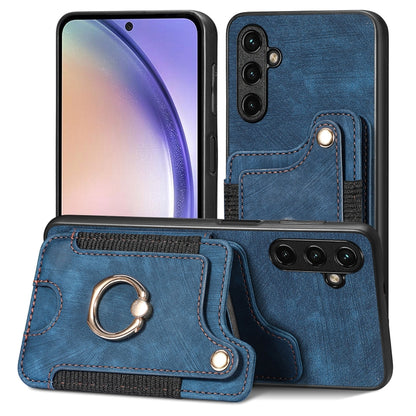 Retro Skin-feel Ring Multi-card Wallet Phone Case, For Samsung Galaxy S23+ 5G, For Samsung Galaxy S23 Ultra 5G, For Samsung Galaxy S22+ 5G, For Samsung Galaxy S22 Ultra 5G, For Samsung Galaxy S21 5G, For Samsung Galaxy S21+ 5G                          ...