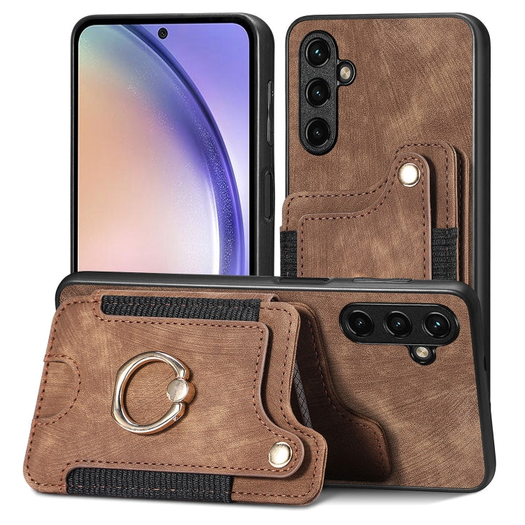 Retro Skin-feel Ring Multi-card Wallet Phone Case, For Samsung Galaxy S23+ 5G, For Samsung Galaxy S23 Ultra 5G, For Samsung Galaxy S22+ 5G, For Samsung Galaxy S22 Ultra 5G, For Samsung Galaxy S21 5G, For Samsung Galaxy S21+ 5G                          ...