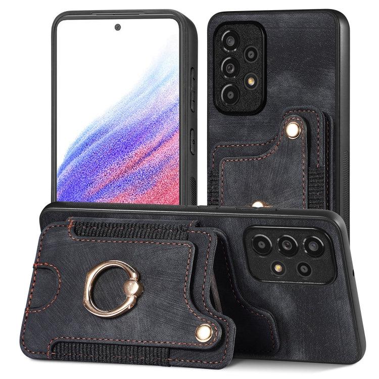 Retro Skin-feel Ring Multi-card Wallet Phone Case, For Samsung Galaxy S23+ 5G, For Samsung Galaxy S23 Ultra 5G, For Samsung Galaxy S22+ 5G, For Samsung Galaxy S22 Ultra 5G, For Samsung Galaxy S21 5G, For Samsung Galaxy S21+ 5G                          ...
