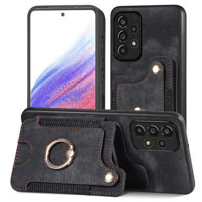 Retro Skin-feel Ring Multi-card Wallet Phone Case, For Samsung Galaxy S23+ 5G, For Samsung Galaxy S23 Ultra 5G, For Samsung Galaxy S22+ 5G, For Samsung Galaxy S22 Ultra 5G, For Samsung Galaxy S21 5G, For Samsung Galaxy S21+ 5G                          ...
