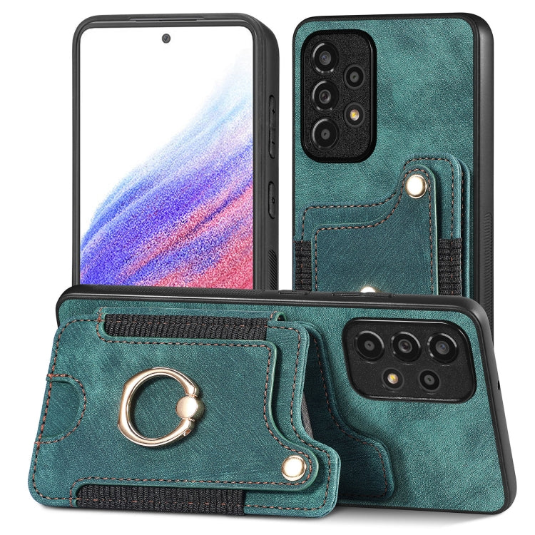 Retro Skin-feel Ring Multi-card Wallet Phone Case, For Samsung Galaxy S23+ 5G, For Samsung Galaxy S23 Ultra 5G, For Samsung Galaxy S22+ 5G, For Samsung Galaxy S22 Ultra 5G, For Samsung Galaxy S21 5G, For Samsung Galaxy S21+ 5G                          ...