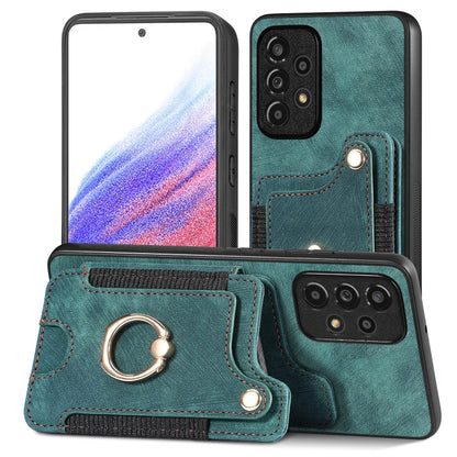 Retro Skin-feel Ring Multi-card Wallet Phone Case, For Samsung Galaxy S23+ 5G, For Samsung Galaxy S23 Ultra 5G, For Samsung Galaxy S22+ 5G, For Samsung Galaxy S22 Ultra 5G, For Samsung Galaxy S21 5G, For Samsung Galaxy S21+ 5G                          ...