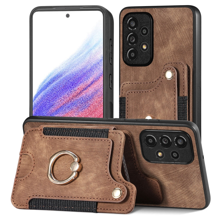 Retro Skin-feel Ring Multi-card Wallet Phone Case, For Samsung Galaxy S23+ 5G, For Samsung Galaxy S23 Ultra 5G, For Samsung Galaxy S22+ 5G, For Samsung Galaxy S22 Ultra 5G, For Samsung Galaxy S21 5G, For Samsung Galaxy S21+ 5G                          ...