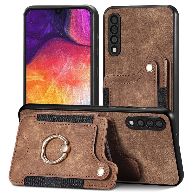 Retro Skin-feel Ring Multi-card Wallet Phone Case, For Samsung Galaxy S23+ 5G, For Samsung Galaxy S23 Ultra 5G, For Samsung Galaxy S22+ 5G, For Samsung Galaxy S22 Ultra 5G, For Samsung Galaxy S21 5G, For Samsung Galaxy S21+ 5G                          ...